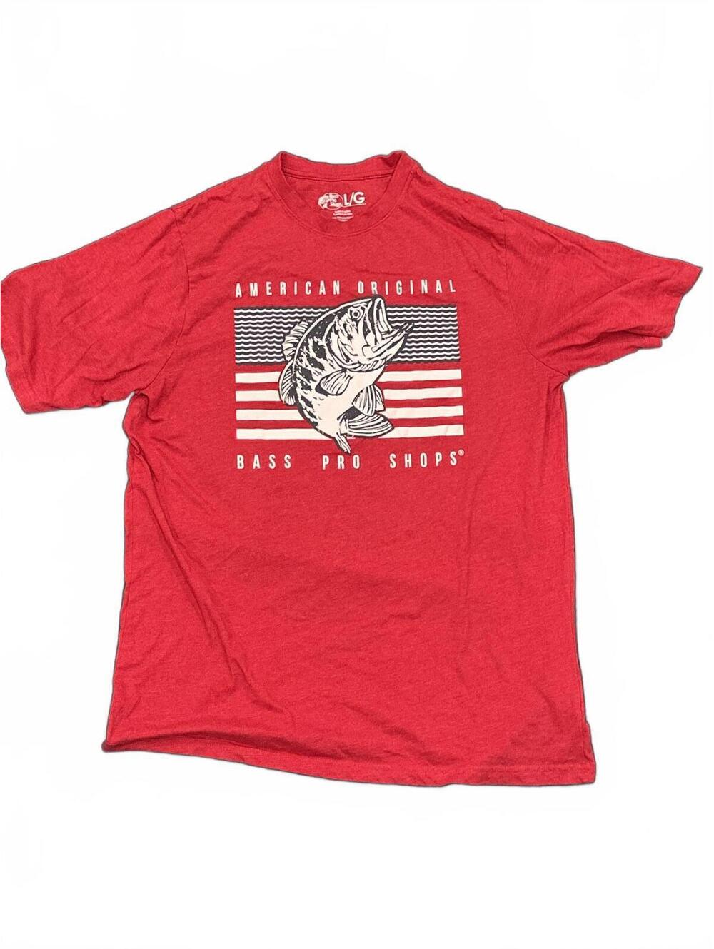 Men's Large Red Bass Pro Shops Fishing Tee